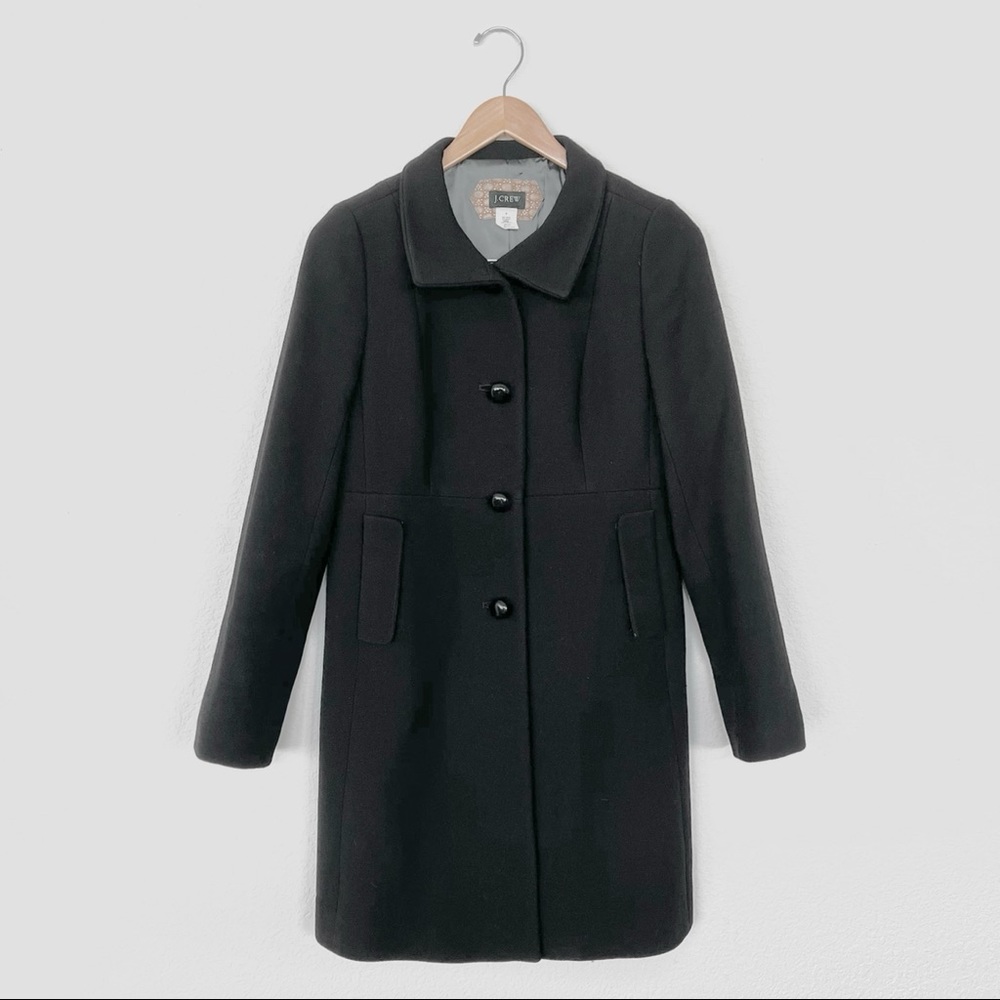 J. Crew Double Cloth Carlin Black Wool Coat